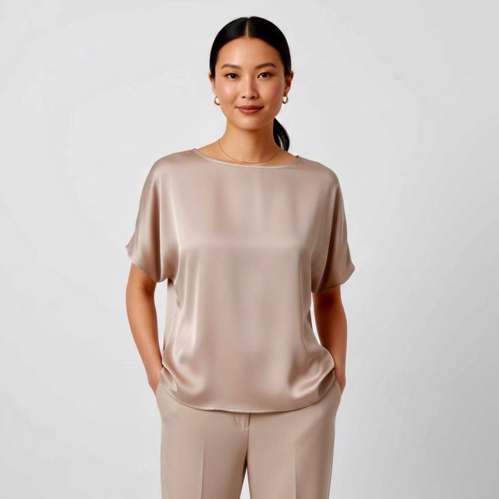 Neutral Satin Blouse